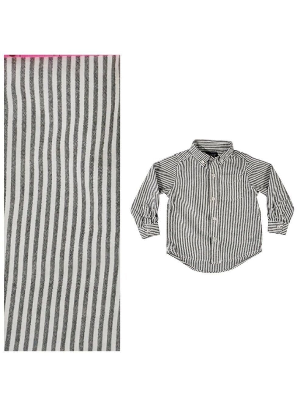 Boys The Children's Place Button Down Shirt 3T White Gray Striped